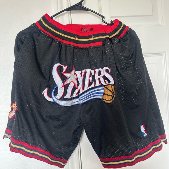 Philadelphia 76ers sixers Retro With Pockets Basketball Shorts Black Size medium - Picture 1 of 4